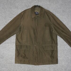 Brooks Brothers 346 Field Jacket Mens L Brown Barn Coat Utility Pocket Insulated